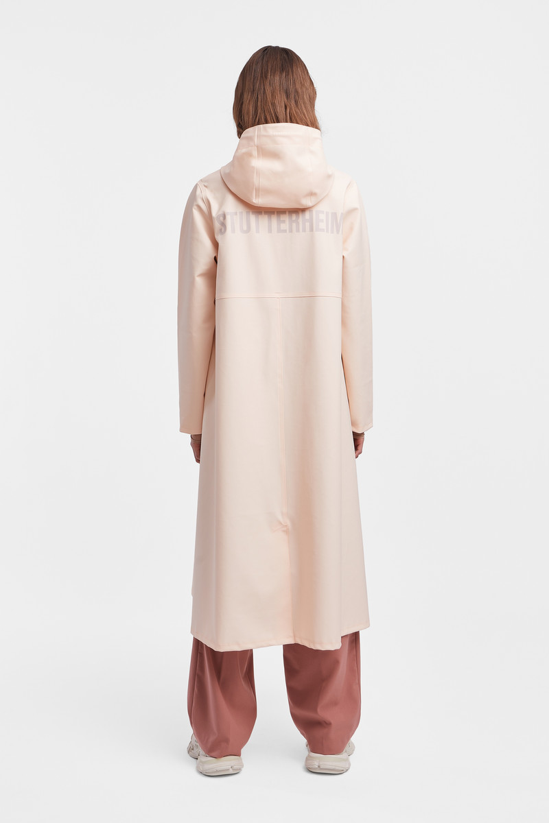 Mosebacke Long Print Raincoat Peach 4