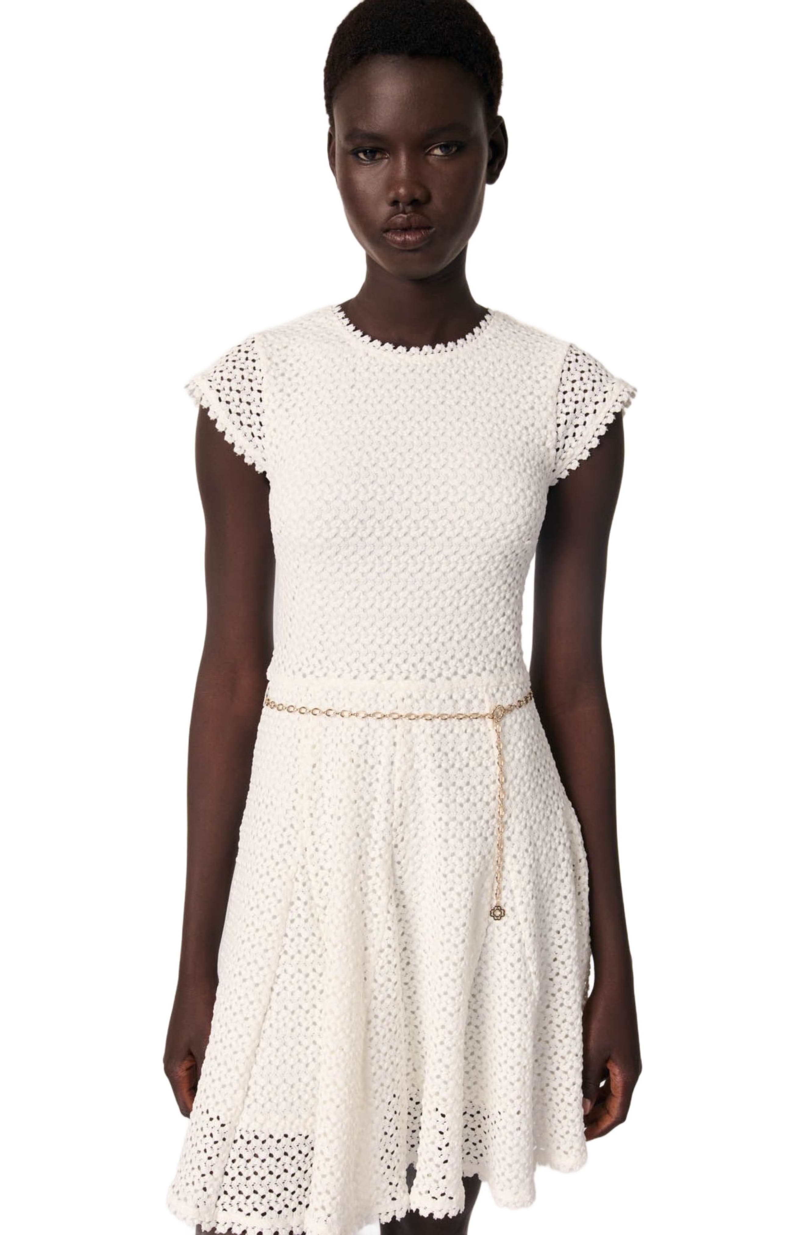 maje Short crochet dress in White at Nordstrom - 4