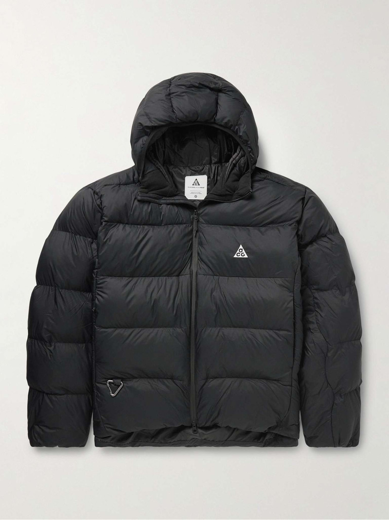 ACG Lunar Lake Logo-Embroidered Quilted Therma-FIT ADV Nylon-Ripstop Hooded Jacket - 1