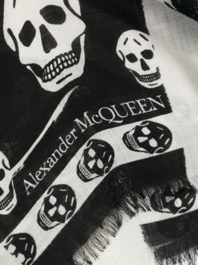 Alexander McQueen skull-print wool scarf outlook