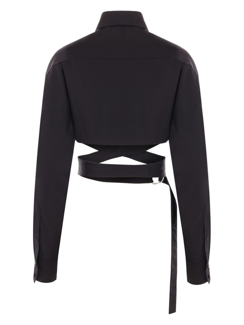 Alaïa tie-waist cotton shirt outlook