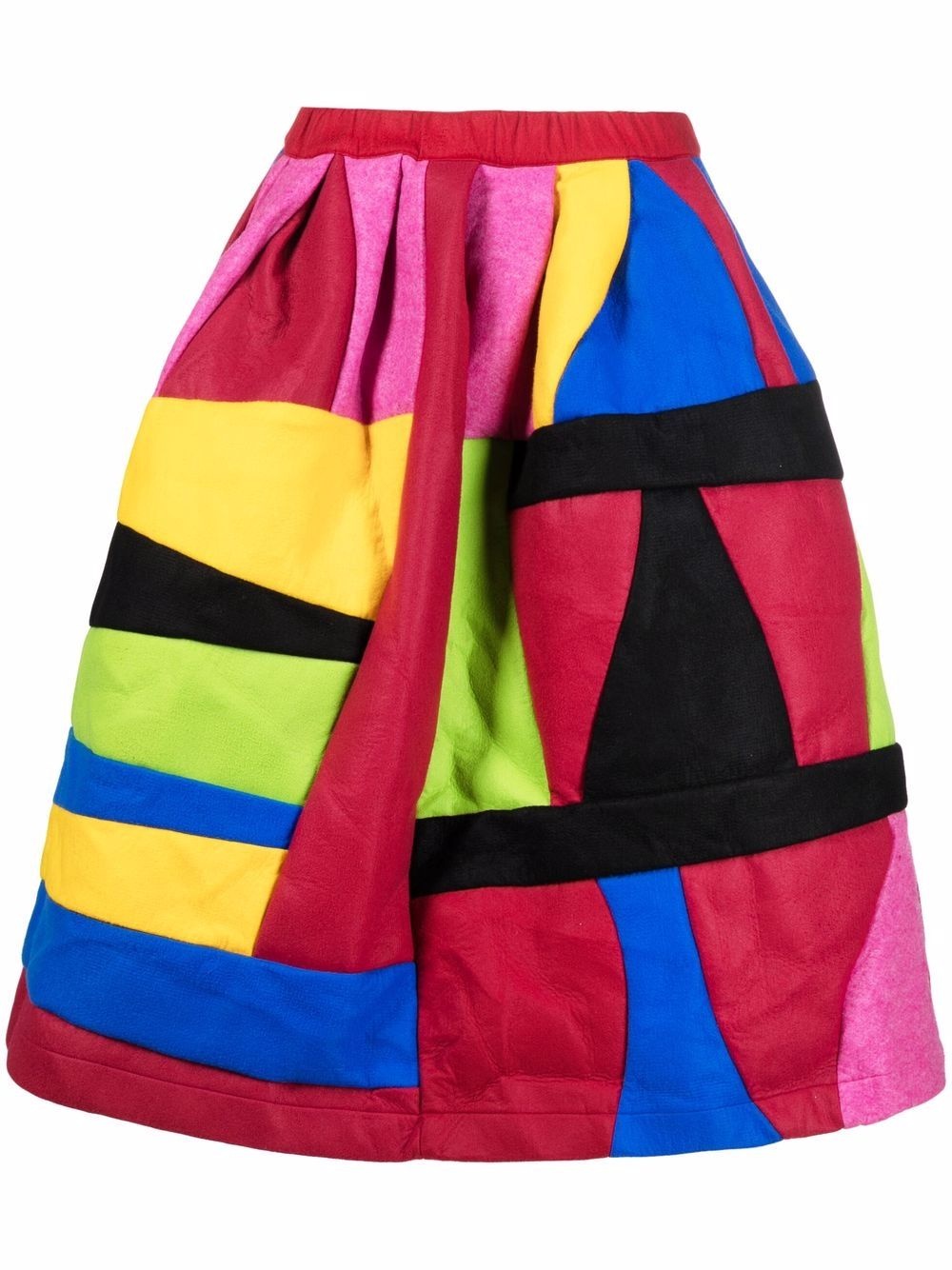 colour-block full knee-length skirt - 1