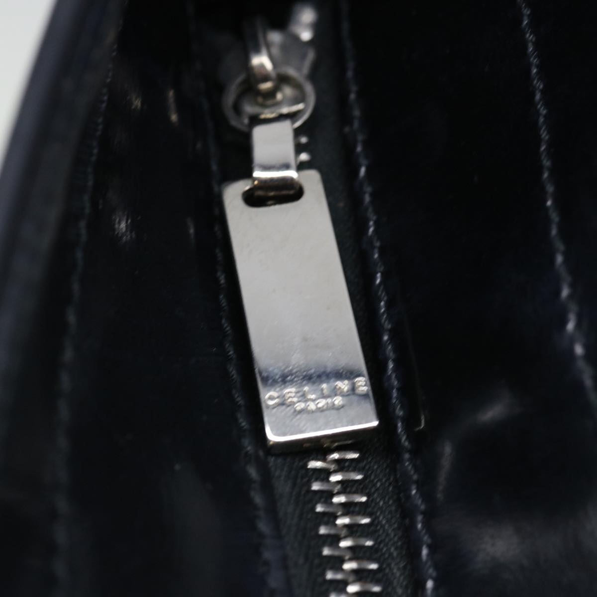 CELINE Macadam Canvas Tote Bag Enamel Silver Black - 10