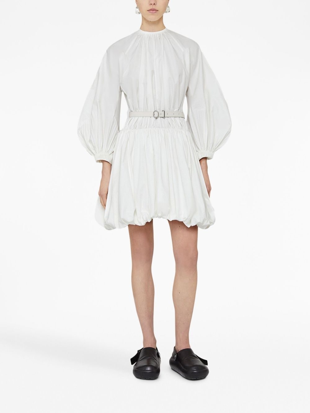 puffball belted cotton minidress - 2