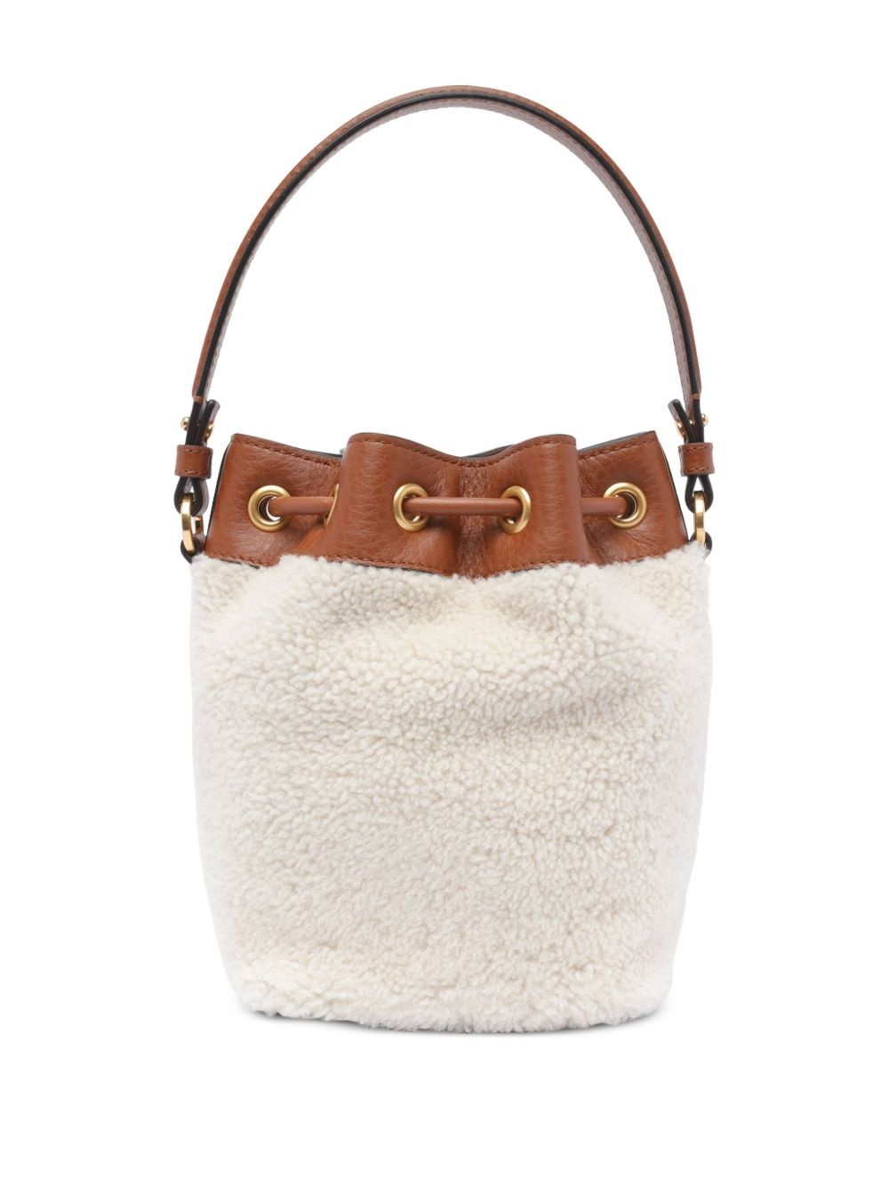 shearling bucket bag - 2