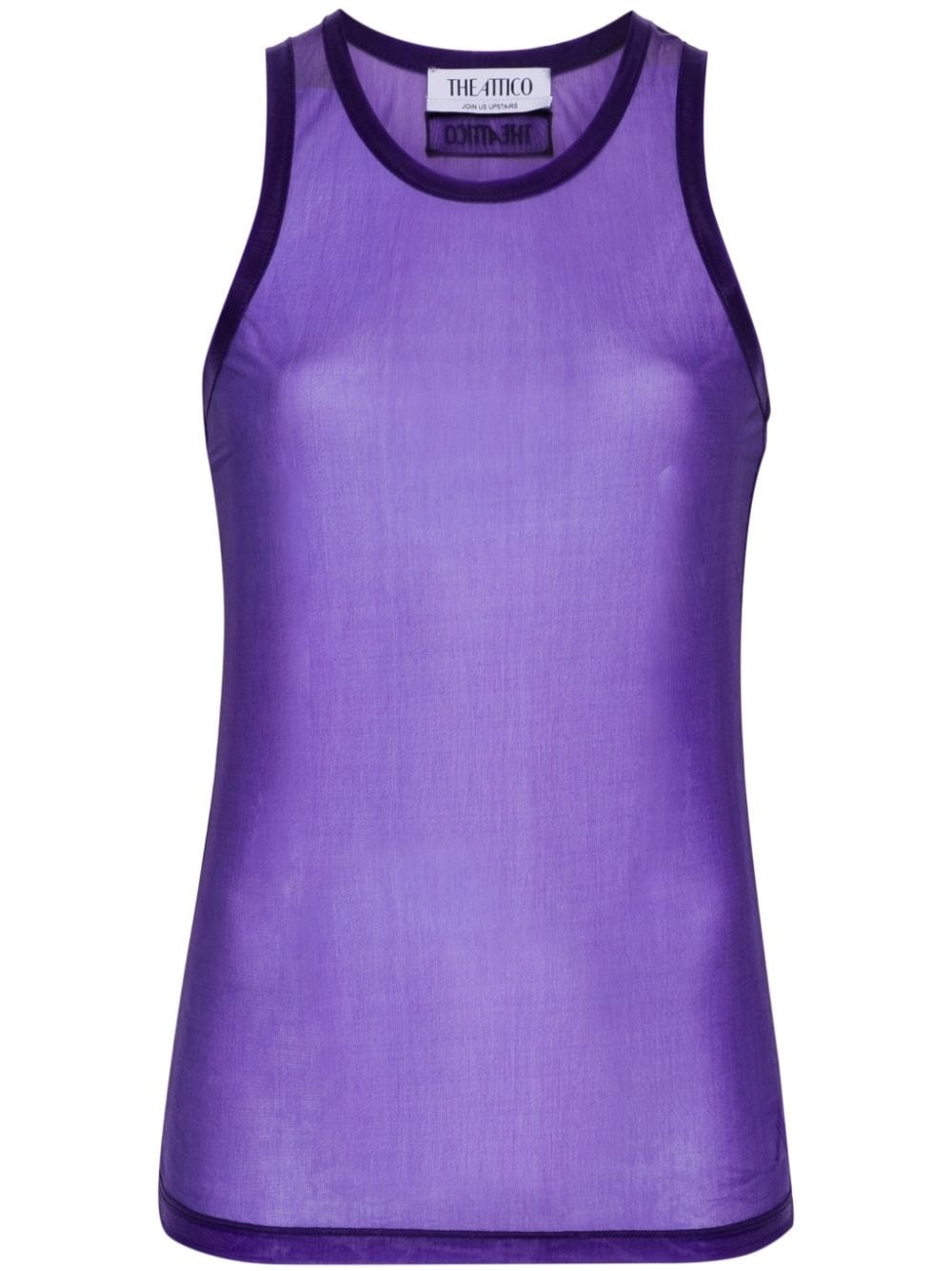logo-embroidered sleeveless top - 1