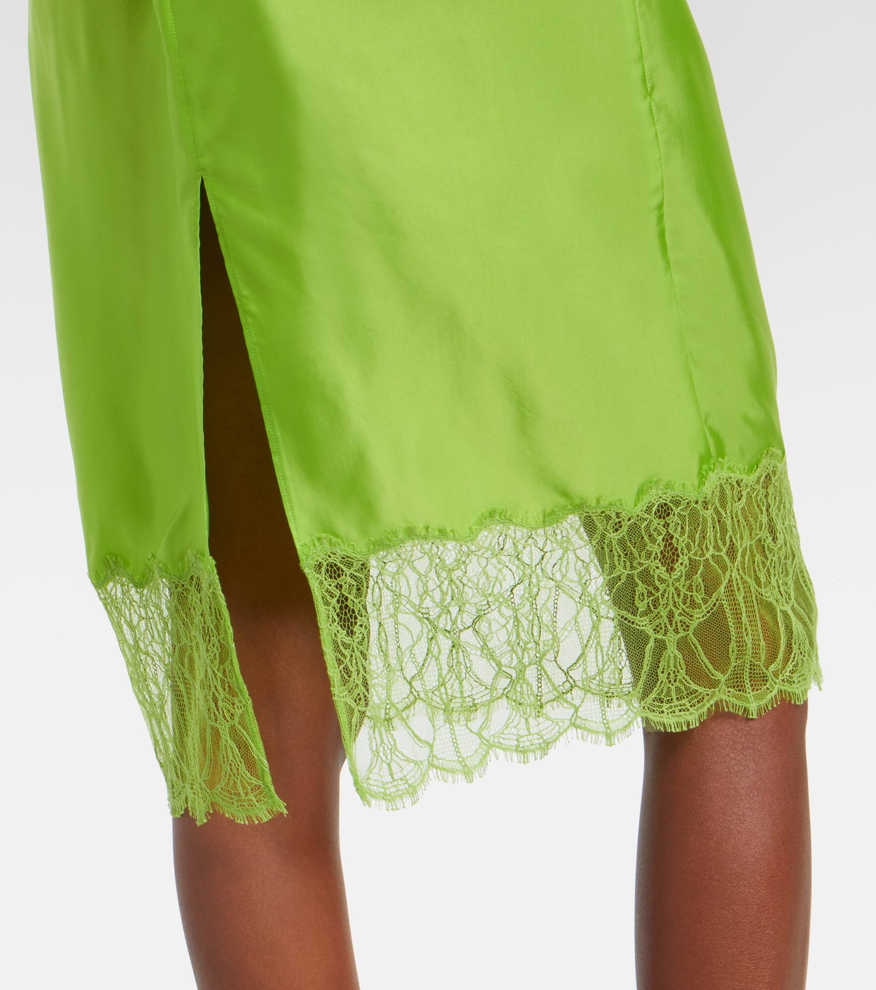 Lace-trimmed midi skirt - 5
