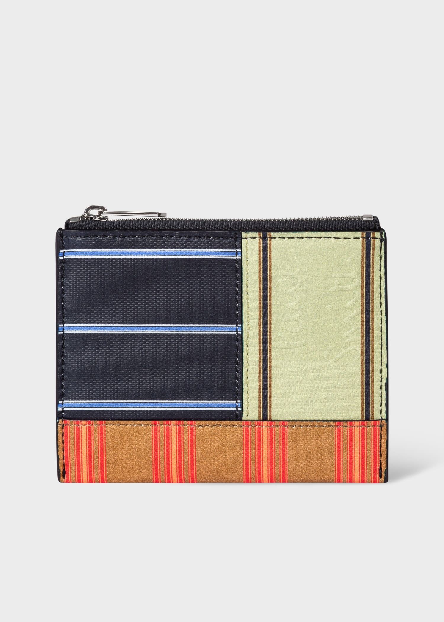 Patchwork Stripe Zip Wallet - 1