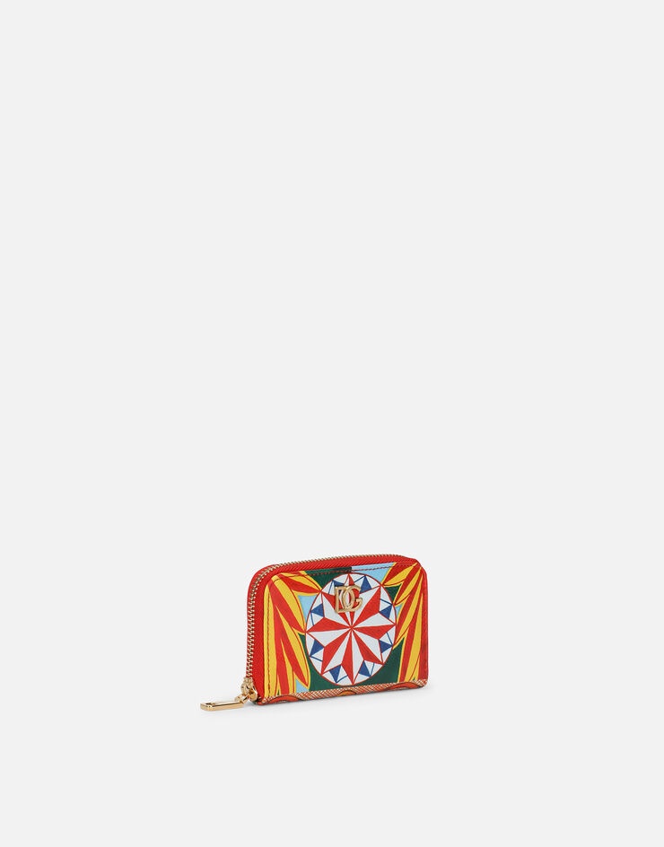 Zip-around coin pocket in Carretto-print Dauphine calfskin - 2