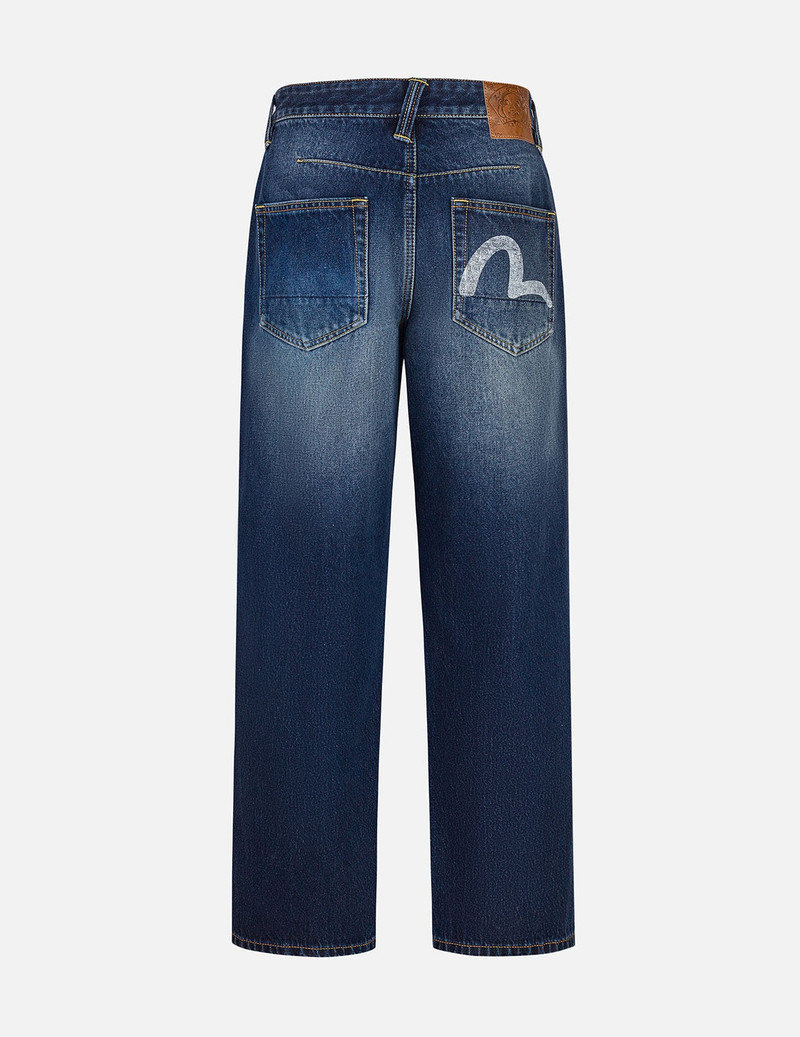 EVISU Hand-Drawn Seagull Print 3D Fit Jeans outlook