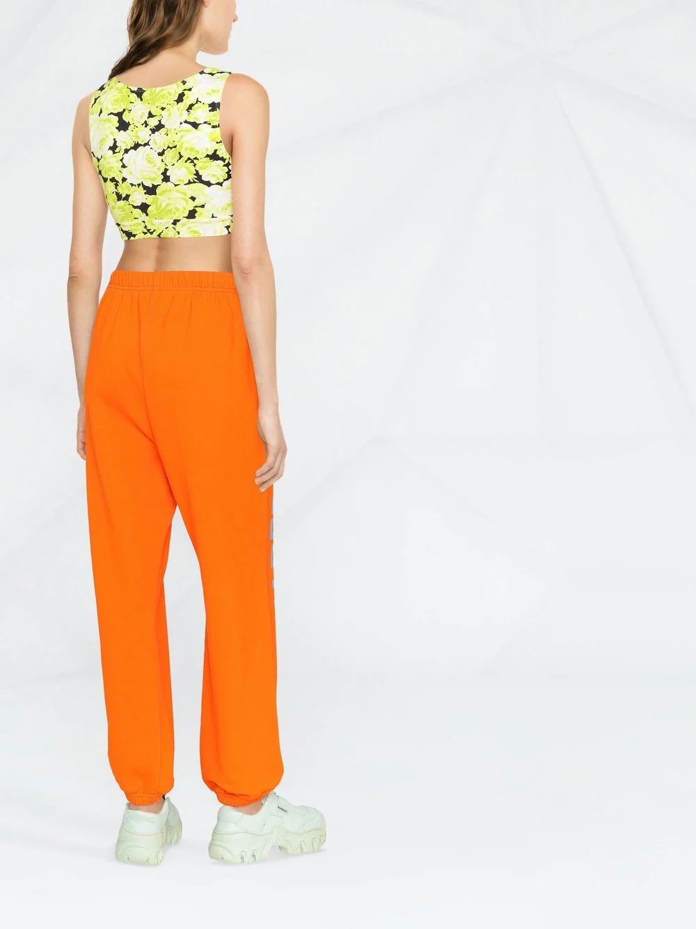 floral-print cropped vest - 4