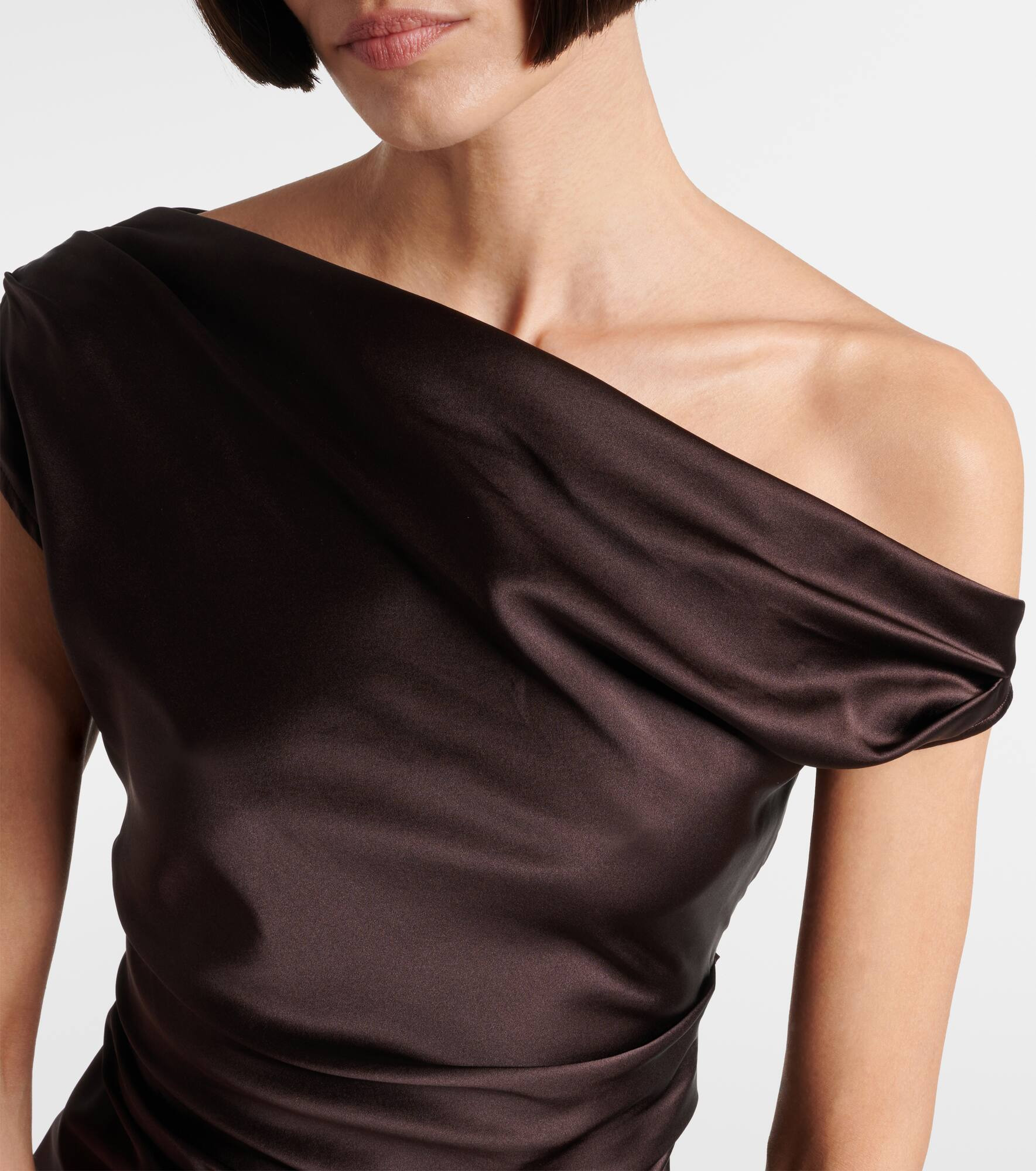 Phare one-shoulder silk-blend satin top - 4