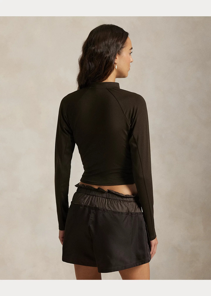 Sueded Jersey Cropped Half-Zip 4