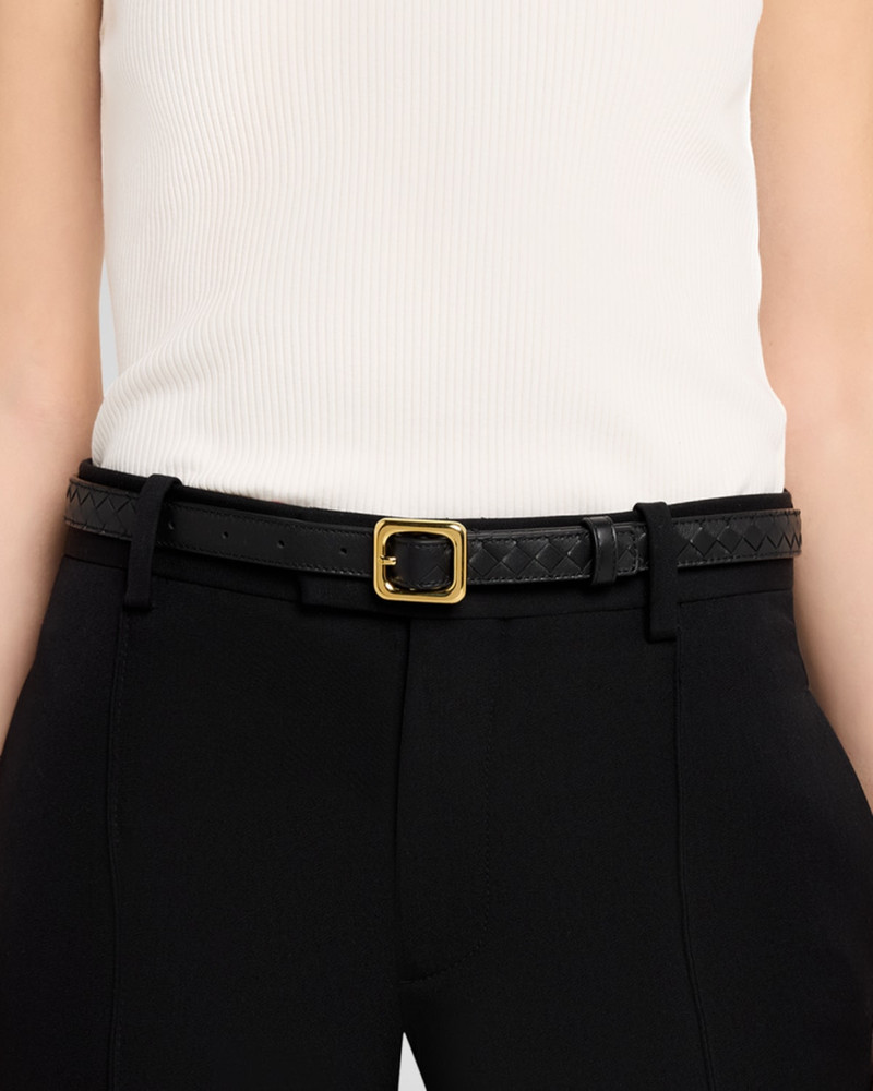 Bottega Veneta Watch-Buckle Intrecciato Leather Belt outlook