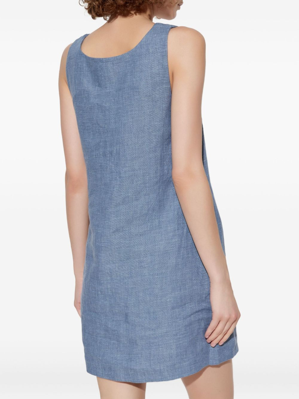 button-detailing sleeveless mini day dress - 4