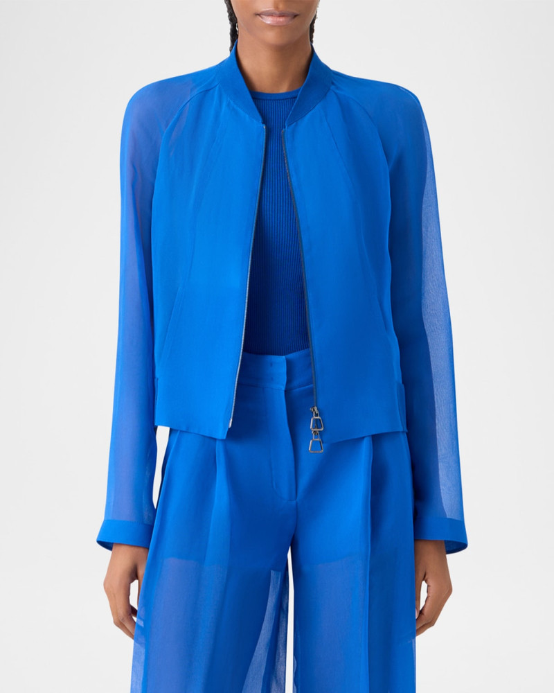Harina Panama Silk Organza Bomber Jacket 4