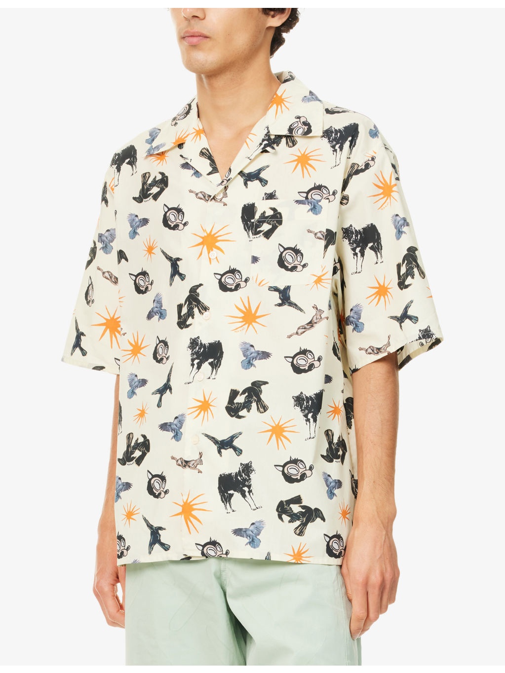 Notched-Collar Boxy-Fit Cotton Bowling Shirt - 3