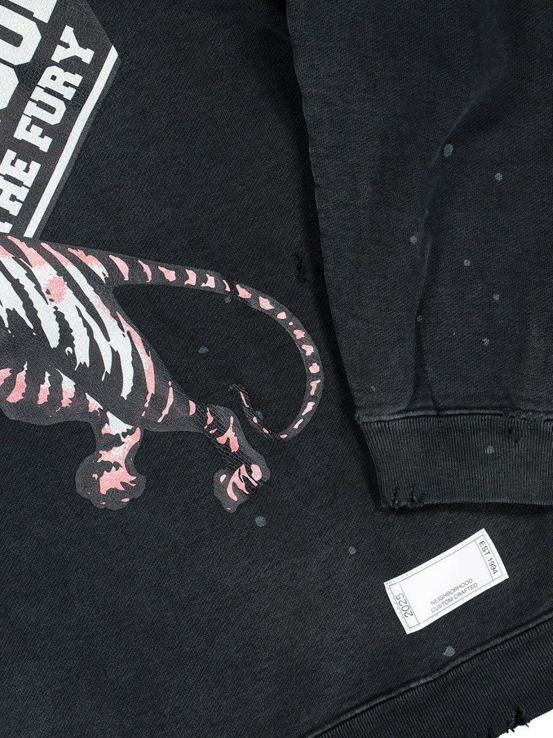 tiger-graphic faded-effect sweatshirt 4