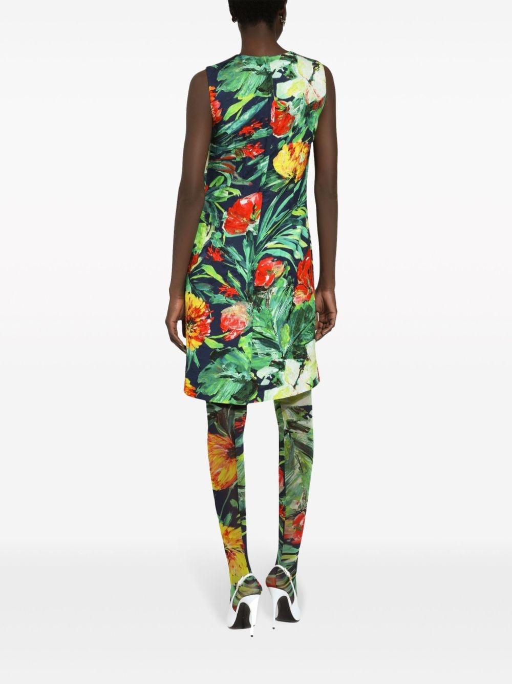 Bloom-print midi dress - 4