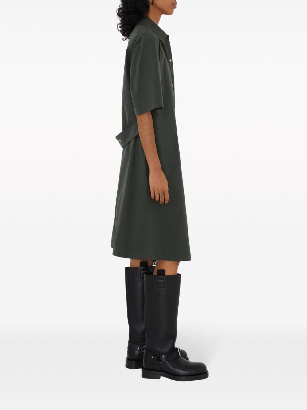 straight-point collar cotton-blend dress - 3