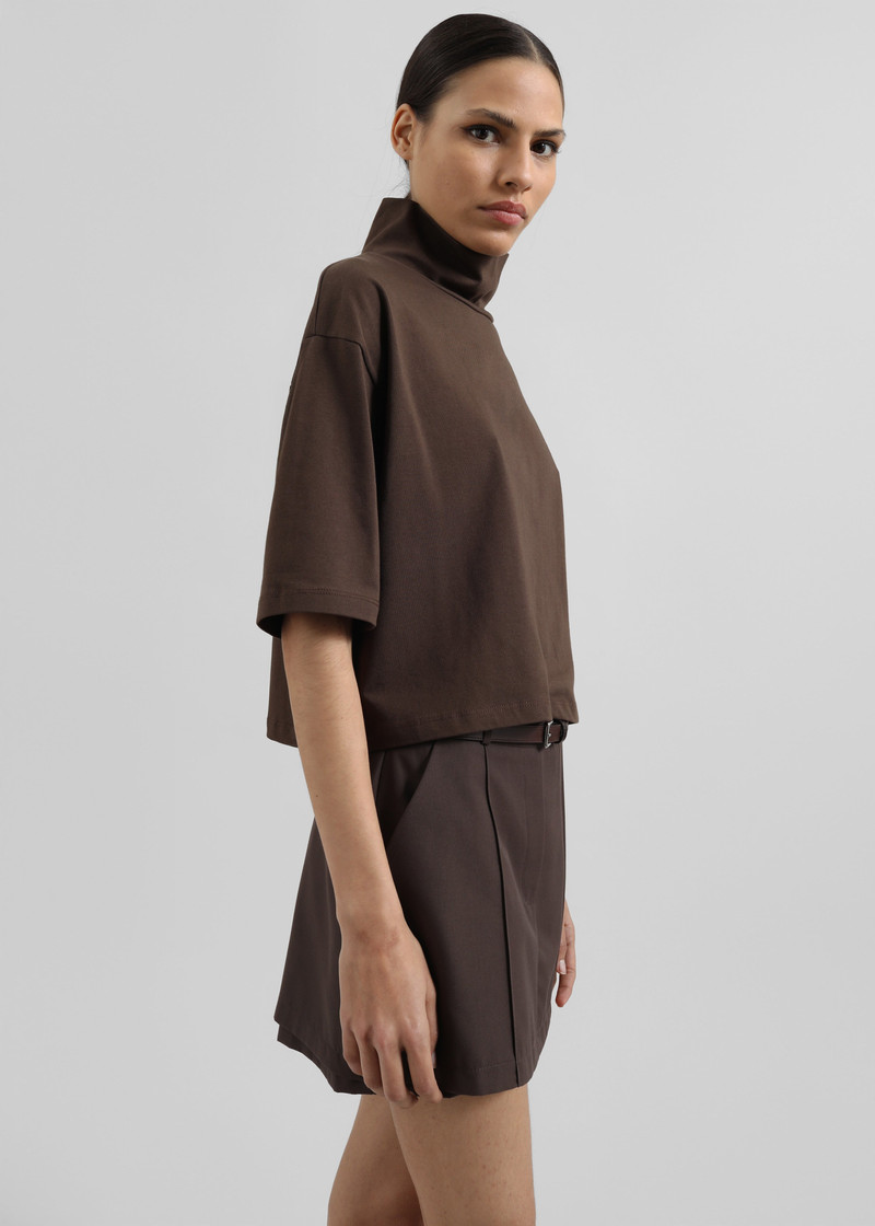 Reza Cropped Tee - Brown 3