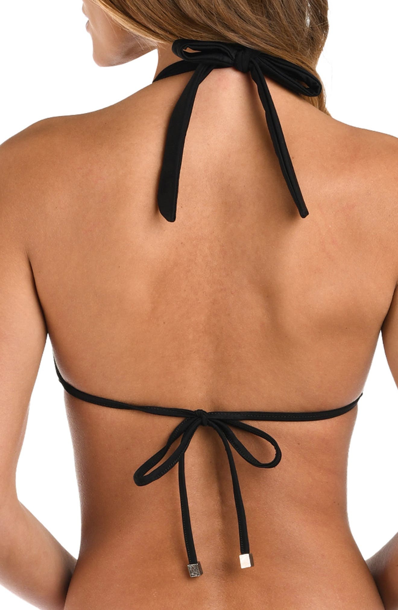 L'AGENCE Annabelle Concho Embellished Bikini Top in Black at Nordstrom - 2