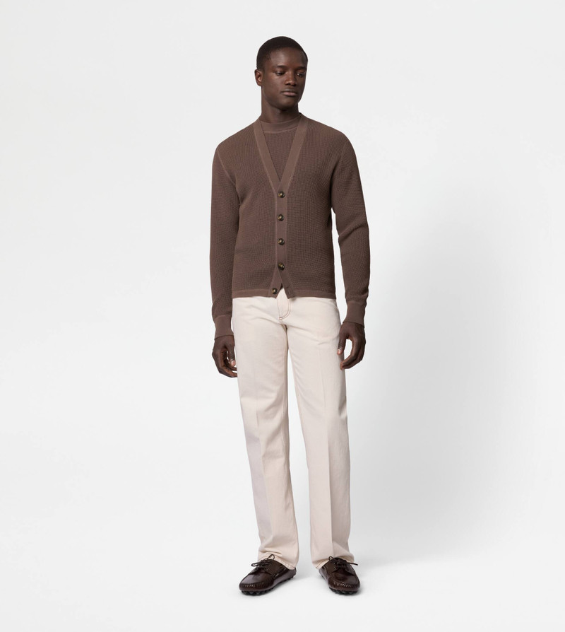 Tod's CARDIGAN IN COTTON KNIT - BROWN outlook