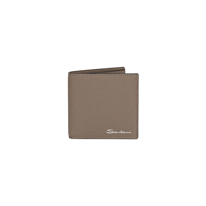 Beige saffiano leather wallet 1