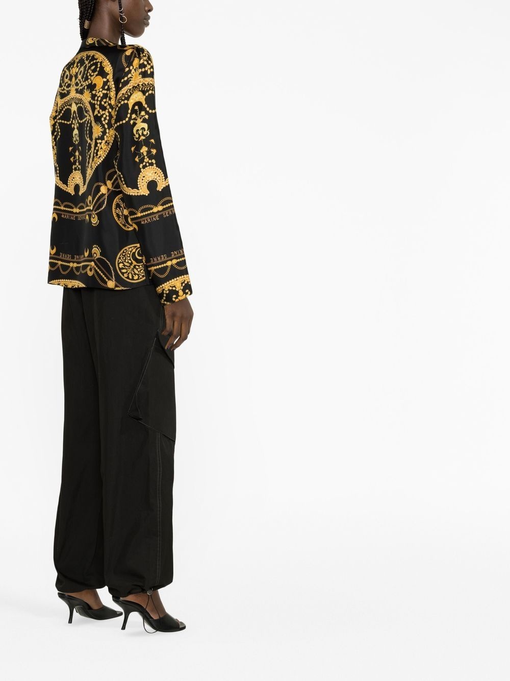 chain-print silk shirt - 3