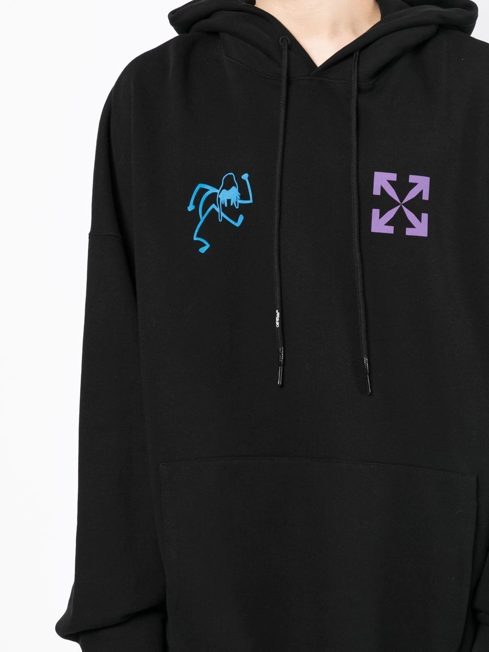 Arrows-print elongated hoodie - 5