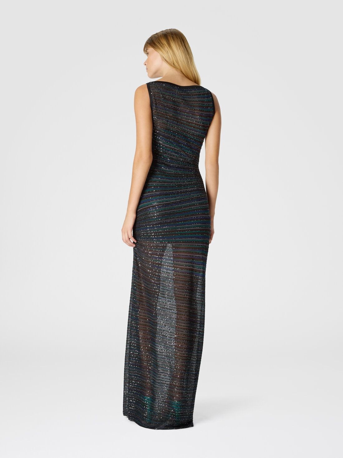 Long Dress with Boat Neck - 3