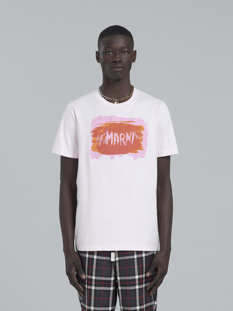 Marni LIGHT PINK T-SHIRT WITH LOGO outlook