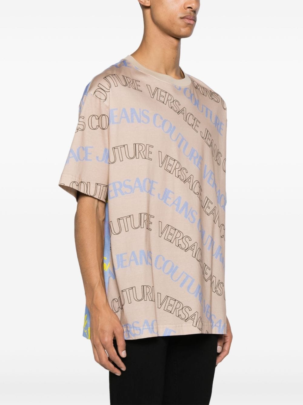 logo-print colour-block T-shirt - 3