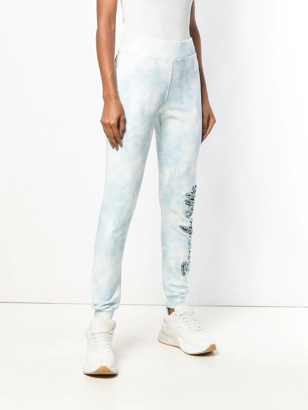 Beverly Hills crystal embellished track pants - 3