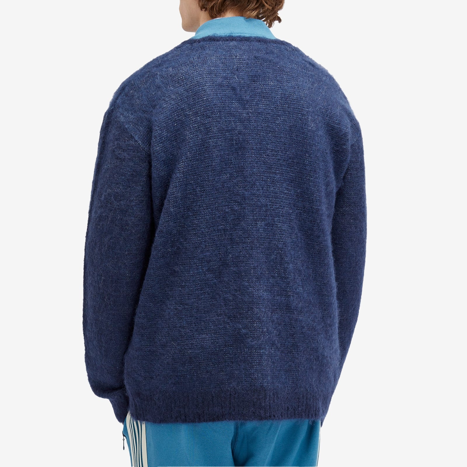 END. x Needles 'Indigo Wash' Mohair Cardigan - 3