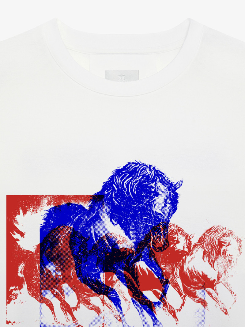 T-SHIRT IN COTTON WITH GIVENCHY HORSE PRINT 6