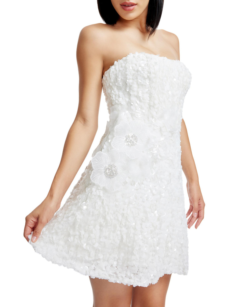 Women's Sasha Embellished Strapless Fit & Flare Minidress - White 6