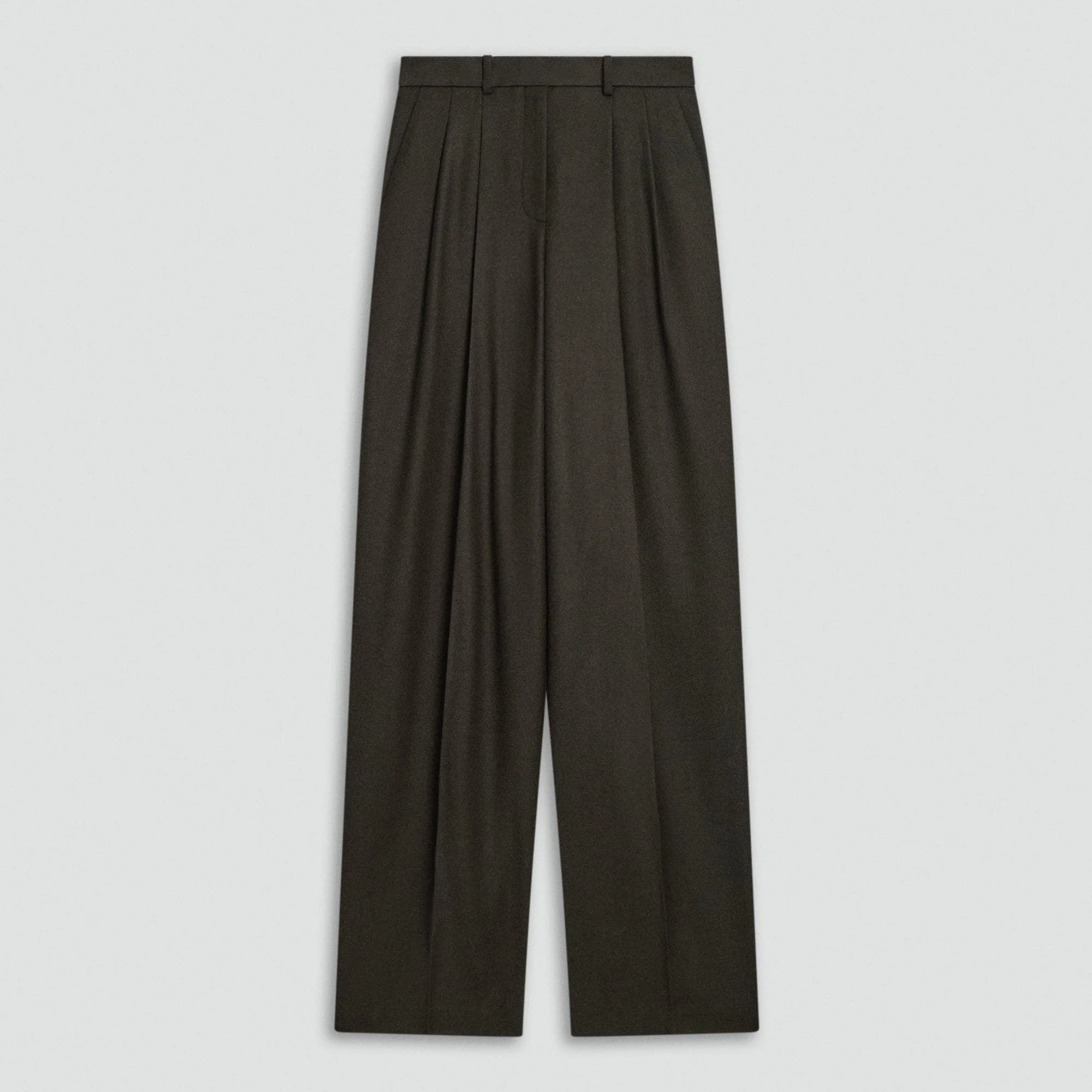 Double Pleat Pant, 33'' in Sleek Flannel - 1