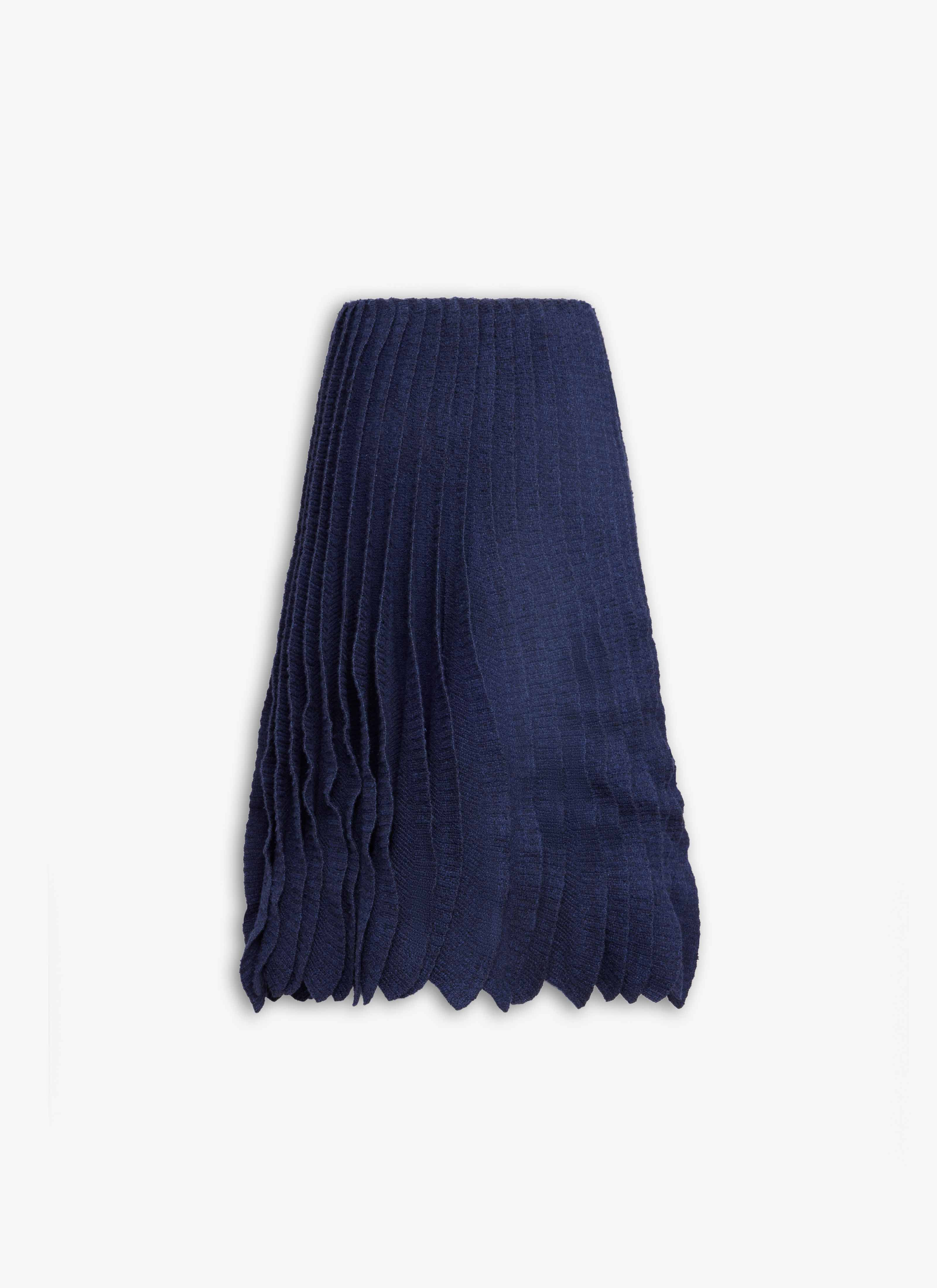 TWEED KNIT FRILLS SKIRT - 4