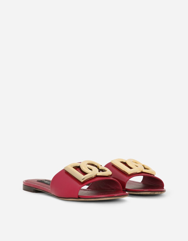 Dolce & Gabbana Polished calfskin sliders with DG logo outlook