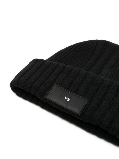 Y-3 logo-patch knitted beanie outlook