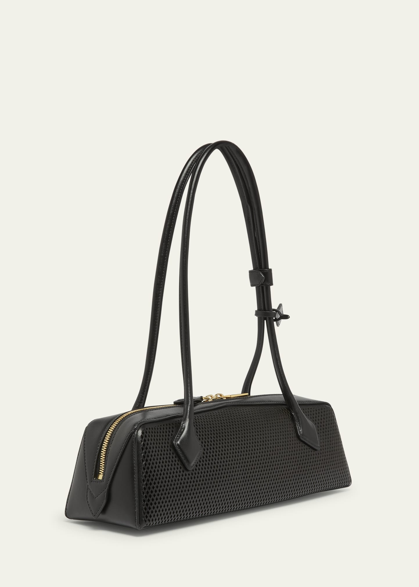 Le Teckel Medium Shoulder Bag in Fishnet Leather - 3