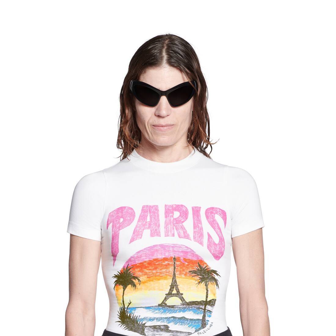 Women's Paris Tropical T-shirt Fitted in White - 5