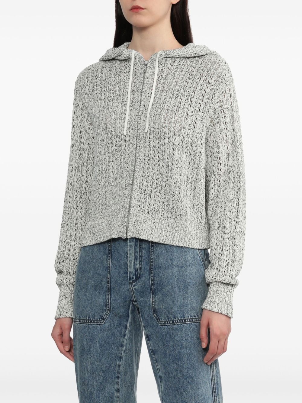 chunky-knit zip-up hoodie - 3