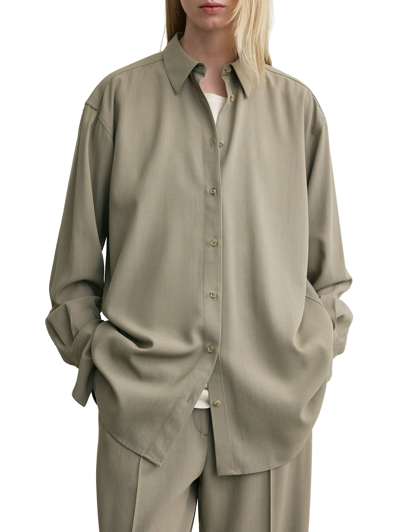CLASSIC WOOL BLEND TUXEDO SHIRT - 3
