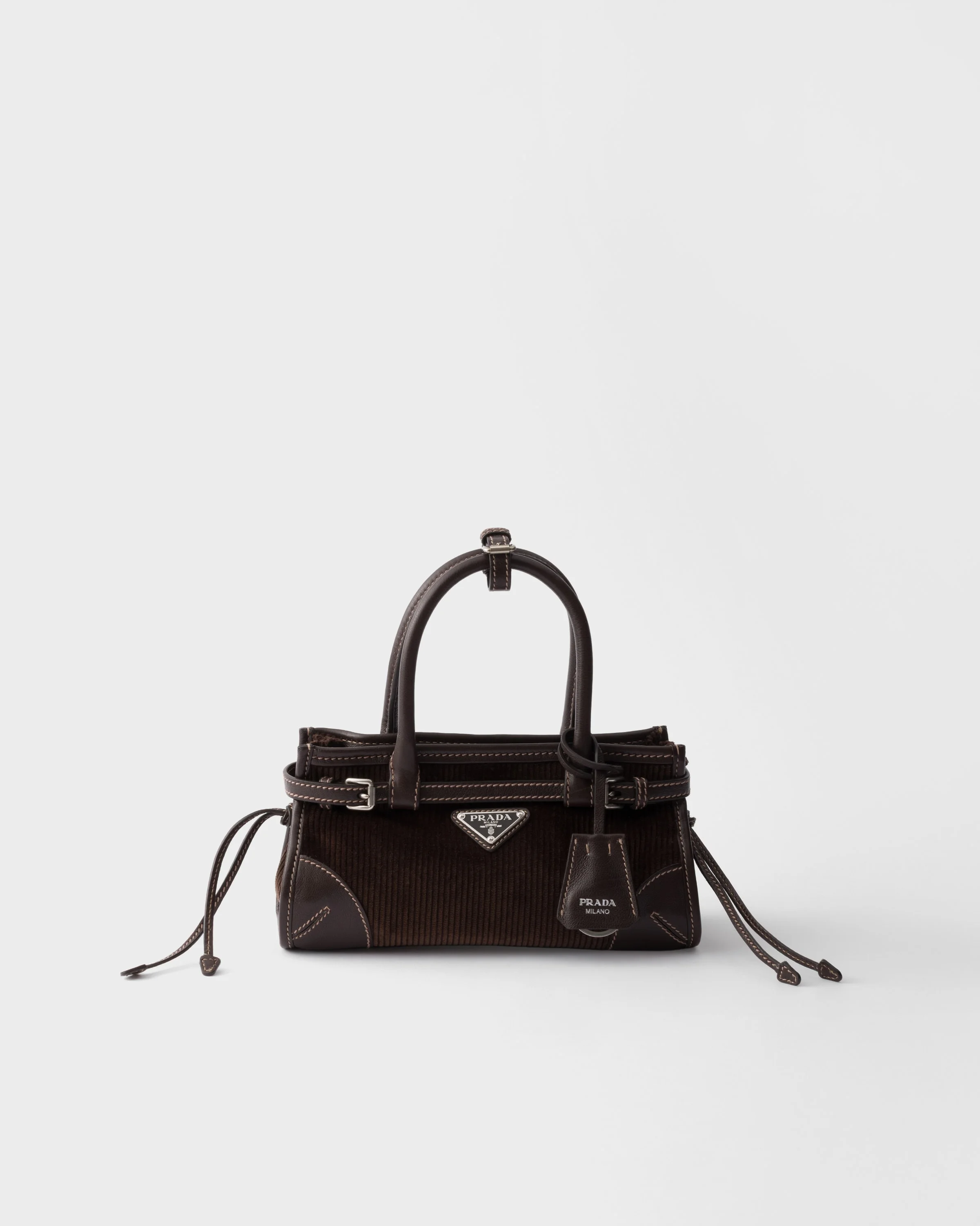 Prada Bonnie small corduroy and leather handbag - 1