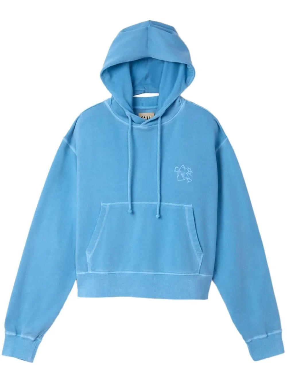 logo-embroidered cotton hoodie - 1