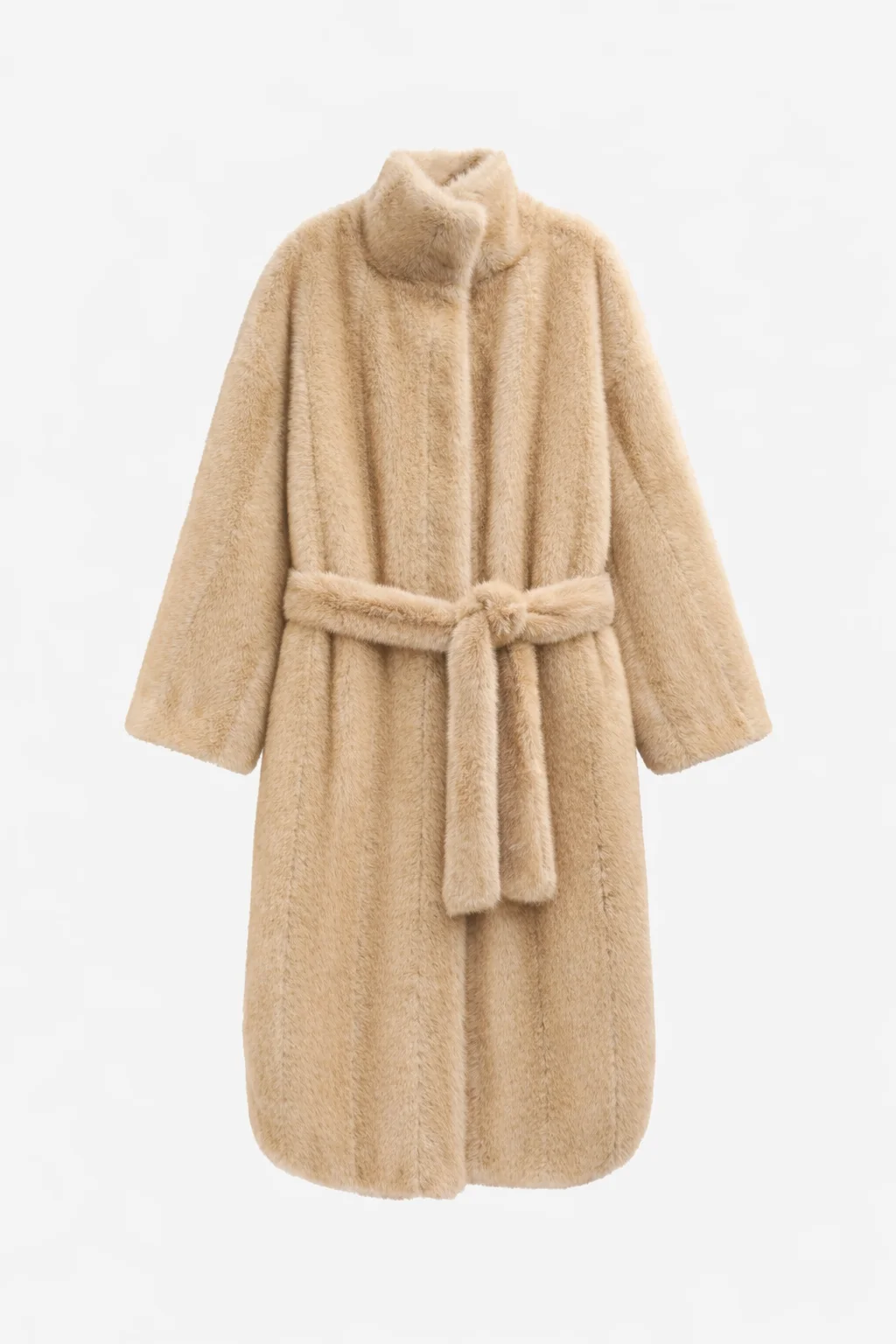 Ravello Faux Fur Robe Coat - Beige - 1