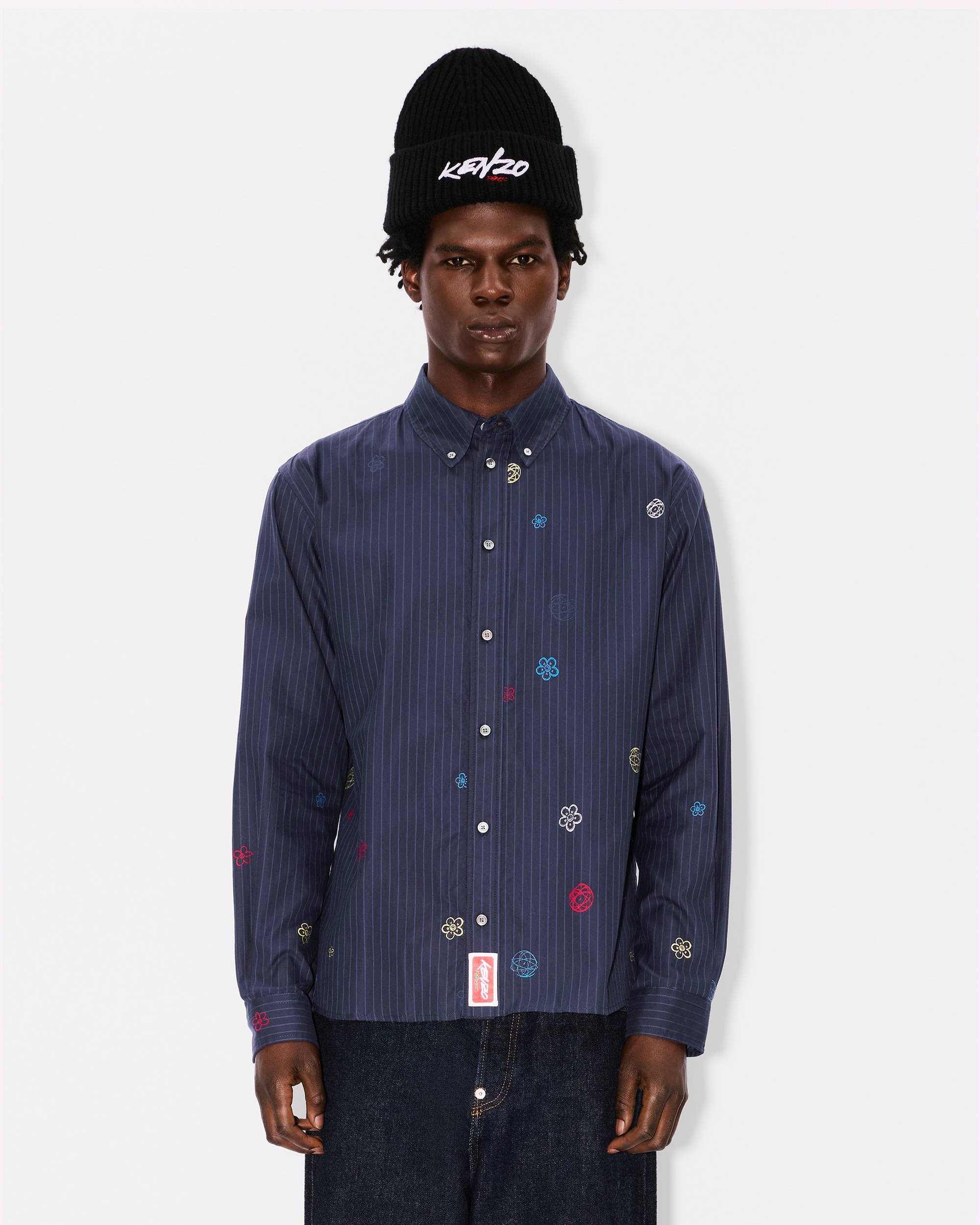 'Kenzo x Futura 2000' embroidered casual shirt in cotton poplin - 3