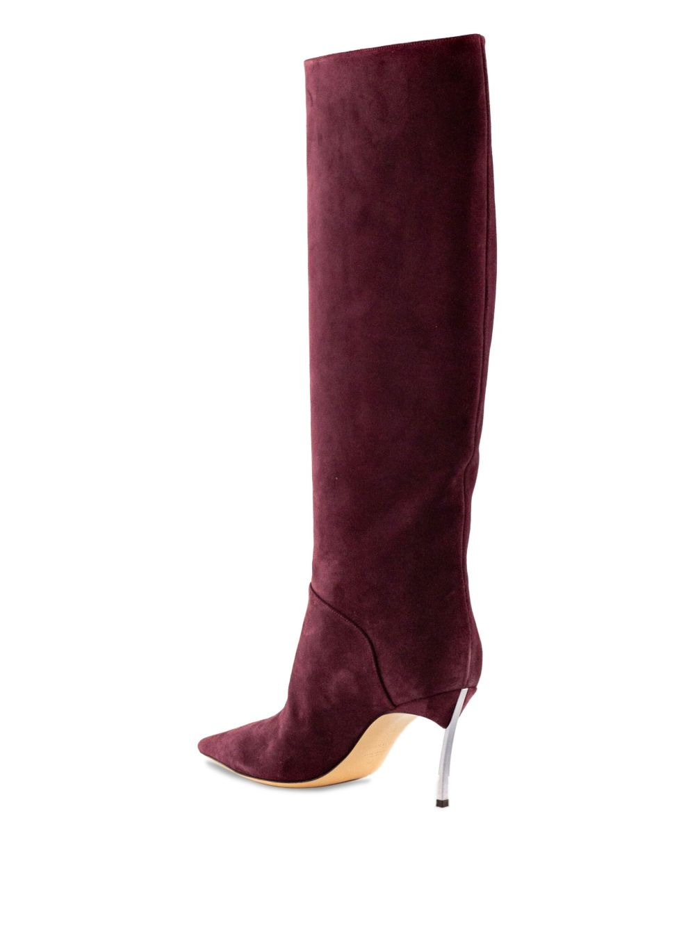 80mm pointed-toe suede boots - 3